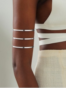 Solid Minimalist Layered Arm Cuff
