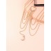 Moon Heart Charm Layered Thigh Chain